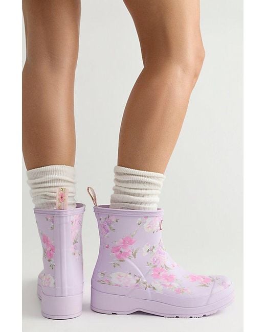 Hunter Pink X Loveshackfancy Playtm Short Rain Boots