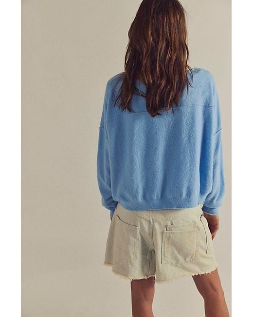 Free People Blue See Me Softspun Pullover