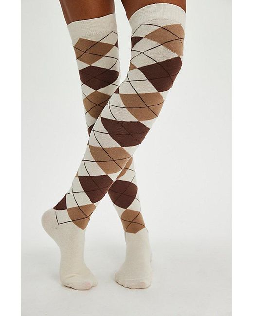 Free People Brown Prep School Knee High Socks