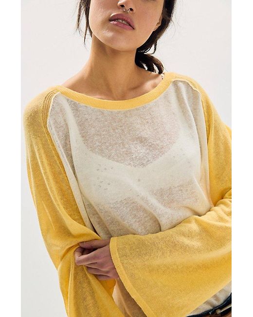 Free People Multicolor Go Team Fine Gauge Sweater
