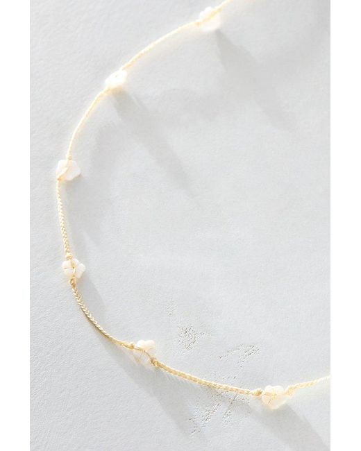 Free People White Delicate Flower Belly Chain