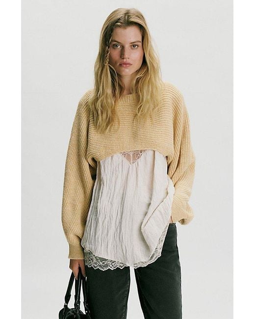 Free People Blue Emery Knitted Bolero