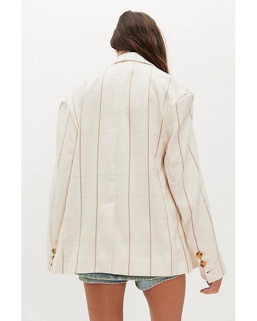 Free People Natural Dean Double-Breasted Blazer Jacket