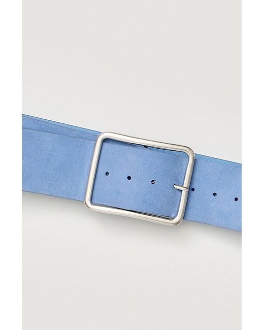 Free People Blue Suede Hex Hip Belt