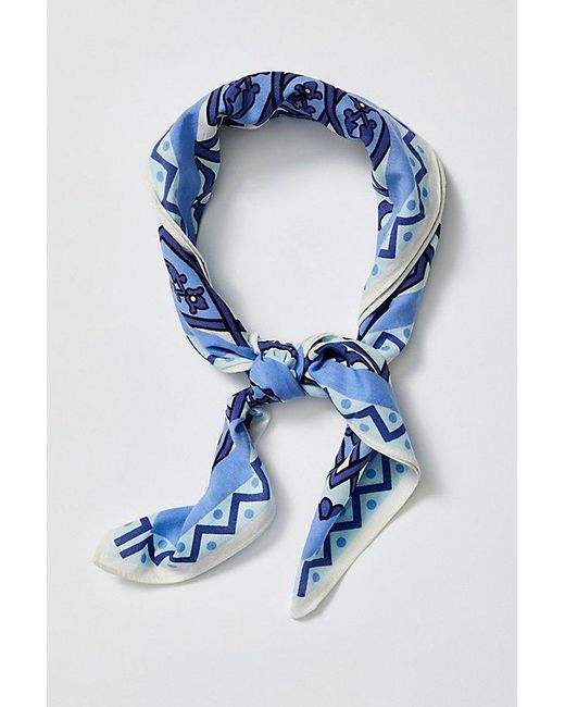 Free People Blue Dream Weaver Printed Bandana At In Cornflower Combo
