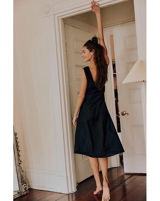Free People Black Me And You Midi Slip