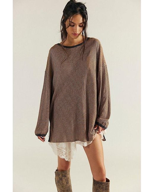 Free People Natural Veronica Striped Tee