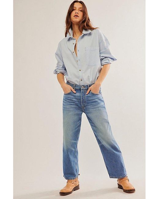 Re/done Blue Loose Crop Jeans