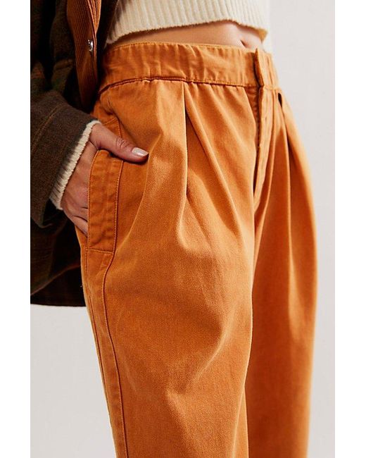 Free People Orange After Love Cuff Pants
