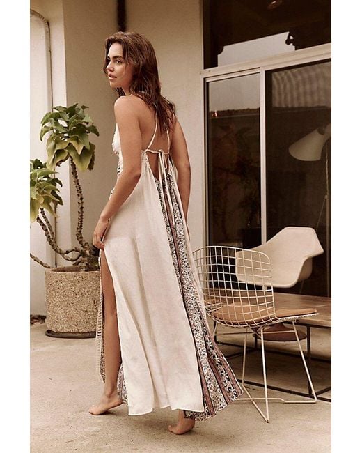 Intimately By Free People Brown Bohemian Nights Maxi Slip