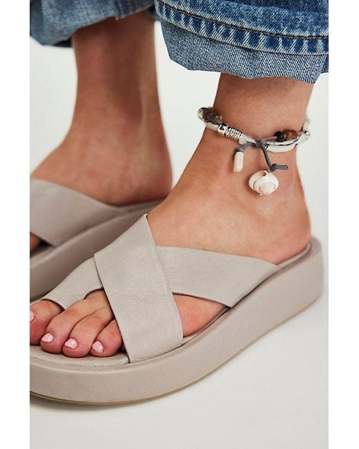 BUENO Blue Hattie Flatform Sandals By