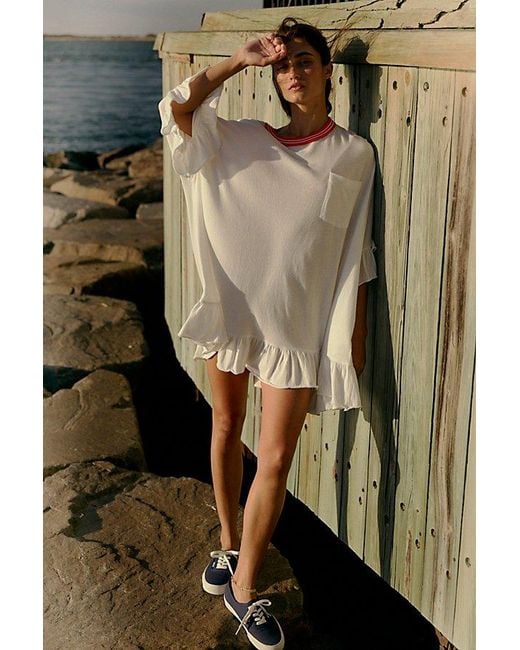 Free People Multicolor Campus Classic Tee Mini Dress