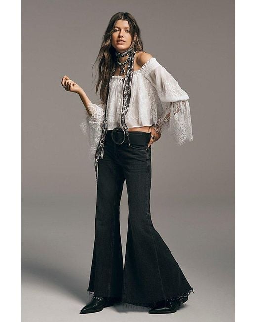 Free People Natural Emre Low-Rise Flare Jeans