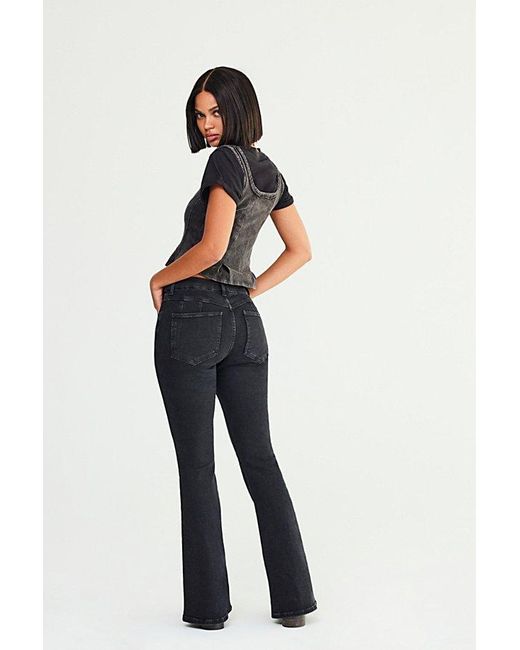Free People Black Crvy Infinite Stretch Pull-on Flare Jeans