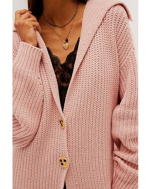 Free People Multicolor Swim Too Deep Cardi At In Pink Lotus, Size: Xs