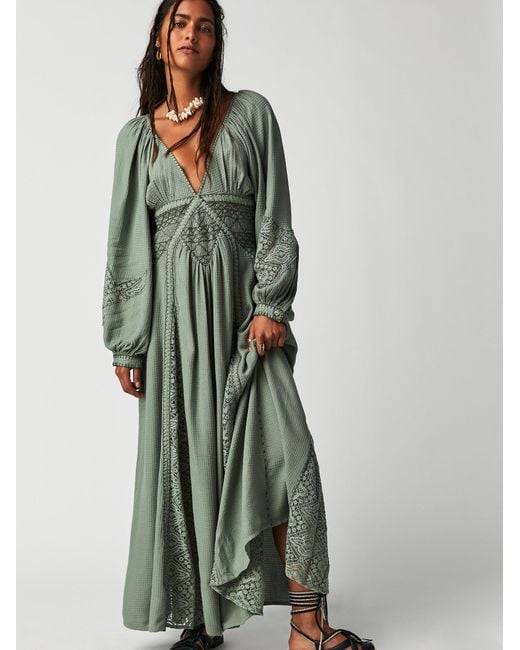 Free People Southwest Lace Maxi Dress in Green Lyst