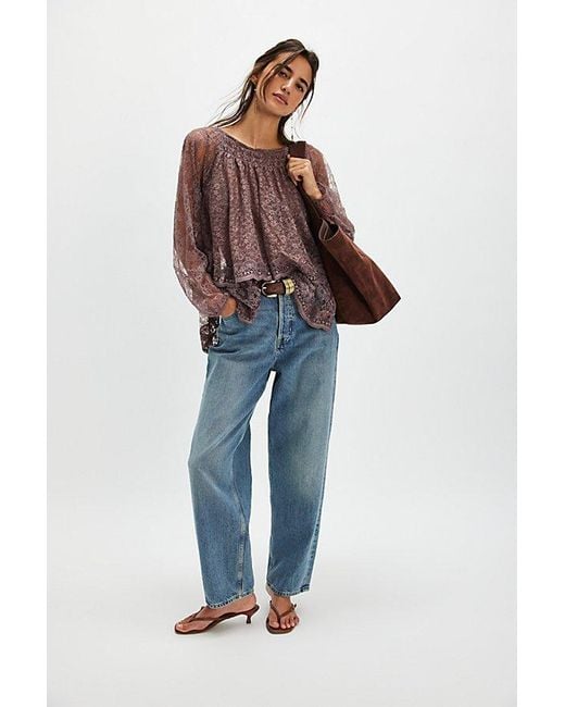 Free People Brown Goldie Knit Top