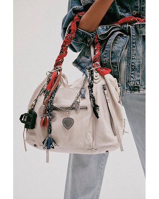Free People Black Bandana Carabiner Bag Charm