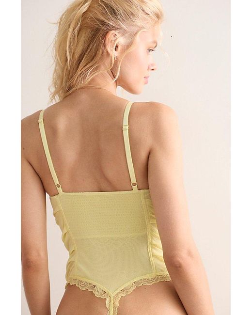 Intimately By Free People Yellow Hard Launch Corset Bodysuit By