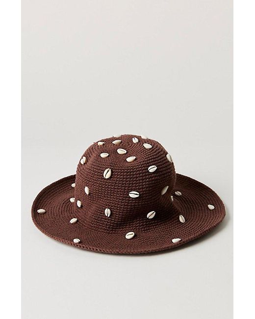 Free People Brown Seashell Cove Bucket Hat