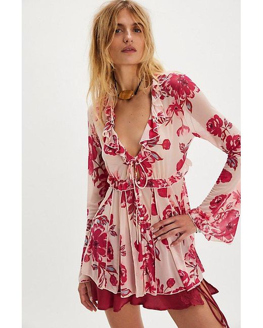 Free People Red Wildest Dreams Tunic