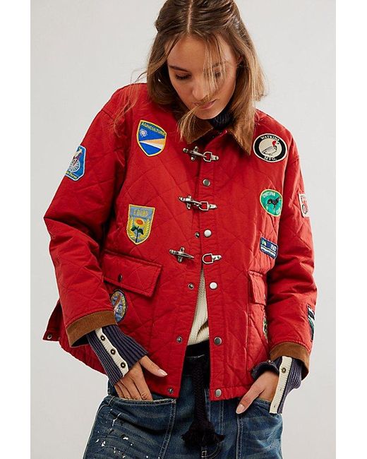 Profound Red Quilt Patch Jacket