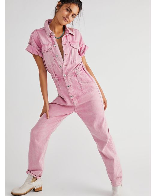 Free People Pink Marci Coverall