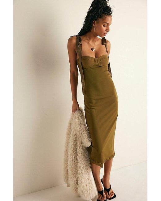 Free People Natural Got Glam Mesh Midi Slip Dress