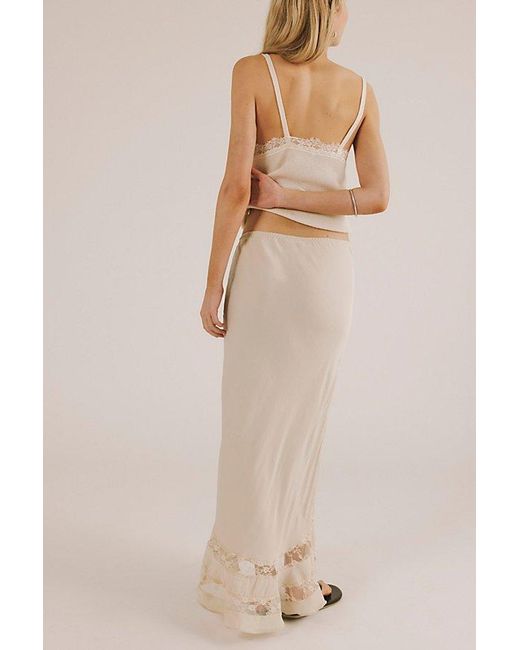 Intimately By Free People Natural Long Lost Lover Maxi Slip Skirt By