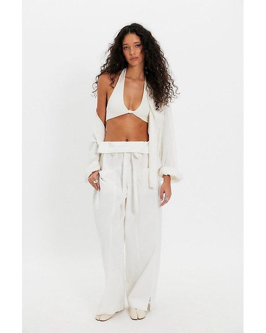 Intimately By Free People White Round Two Twisted Halter Bralette By