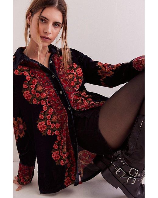 Free People Multicolor We The Free One Night Velvet Top