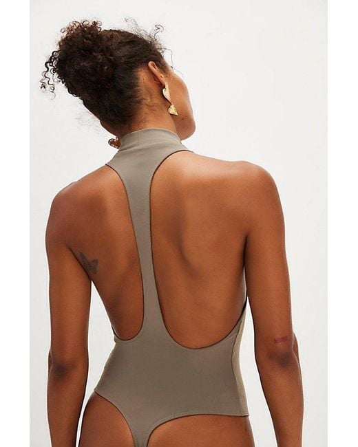 Intimately By Free People Brown Alyssa Extreme T-Back Bodysuit By