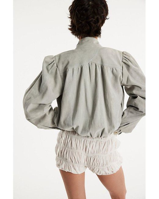 Free People Gray Nimbus Suede Jacket