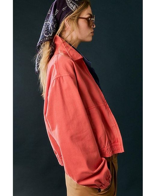 Free People Red Birdie Track Jacket