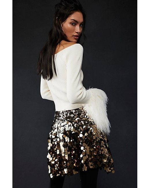 Free People Black Can't Get Enough Sequin Skirt