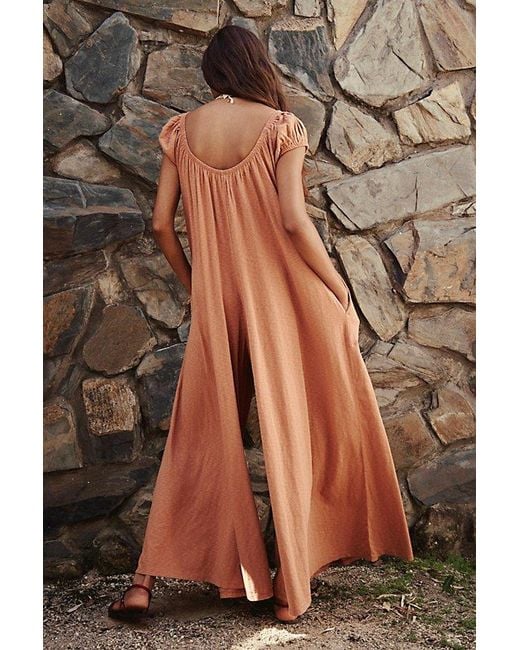free-est Brown Amory One-Piece Jumpsuit By