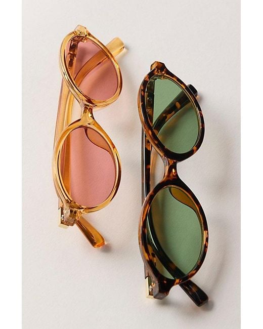Free People Brown Oh Hello Round Sunglasses
