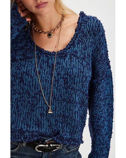 Free People Blue Firefly Pullover
