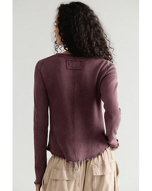 Free People Brown Easy Does It Long Sleeve Tee