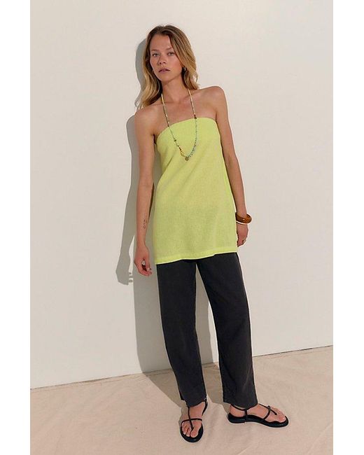 free-est Green Essentially The Best Cotton-Linen Mini Dress By