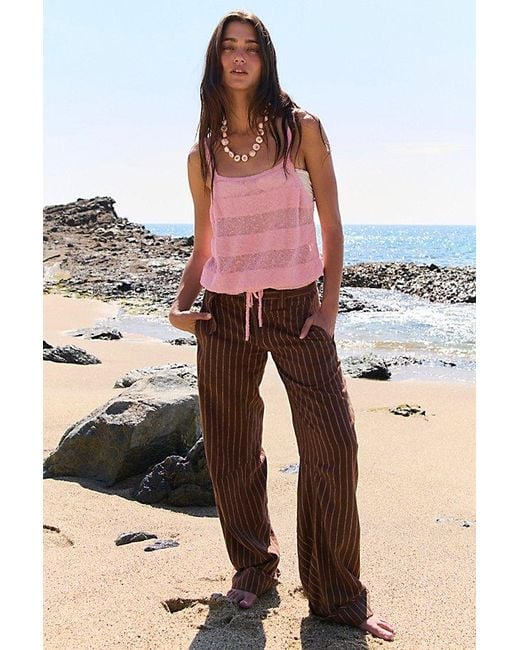 free-est Pink By The Beach Sweater Tank Top By