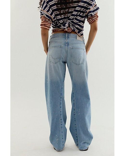 Free People Blue Fable Low-Rise Twisted Bowed Jeans