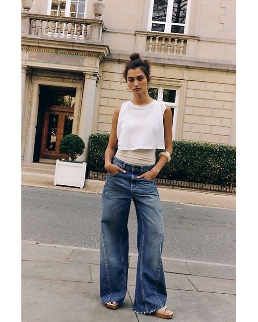Free People Blue Crvy Alter Ego Boyfriend Jeans By