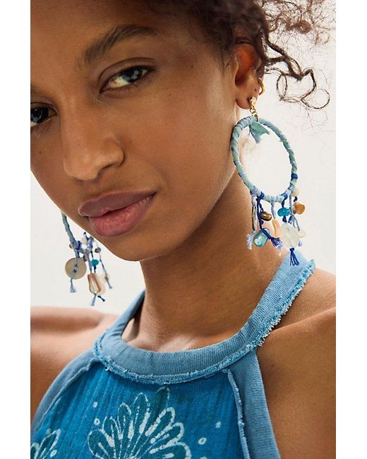 Free People Blue Sol Hoop Earrings