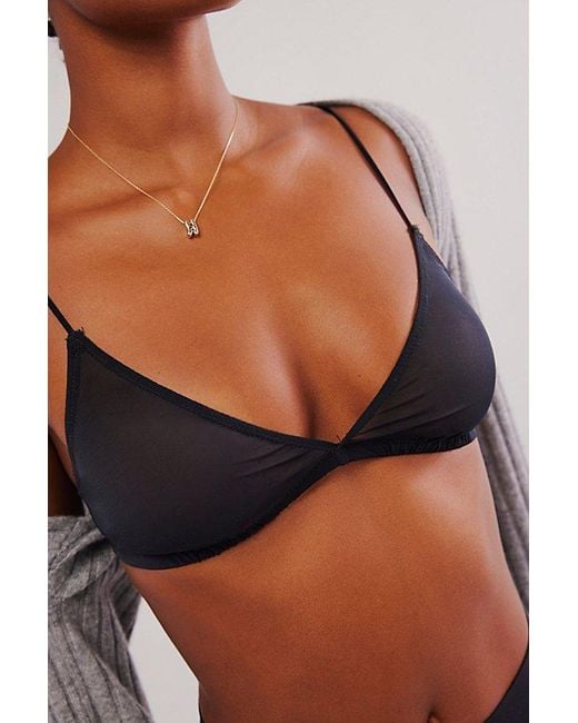Intimately By Free People Black Mesh Triangle Bralette