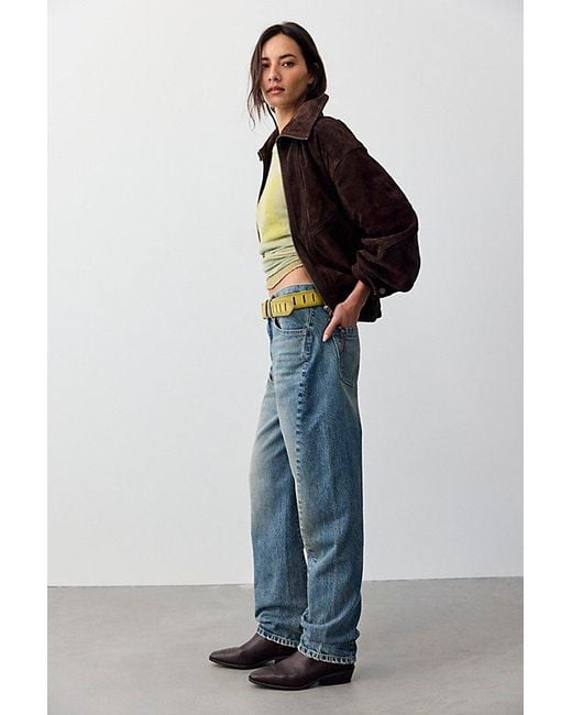 Free People Blue Kemper Slim Tapered Jeans