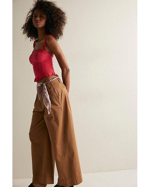 Intimately By Free People Red So Soft Frill Square Neck Tank Top By