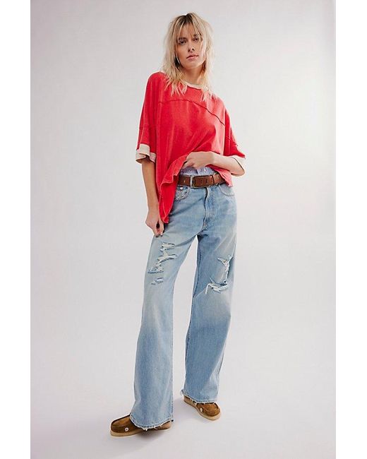 Free People Red Avery Tee