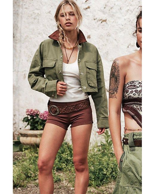Free People Blue Martha Workwear Jacket