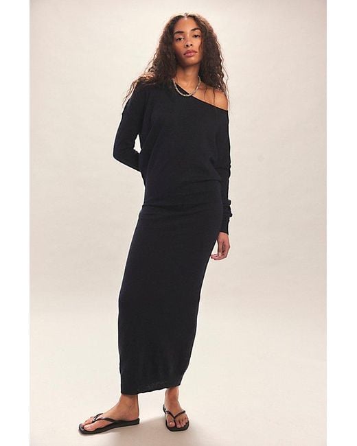 free-est Black Hollis Sweater Midi Dress By